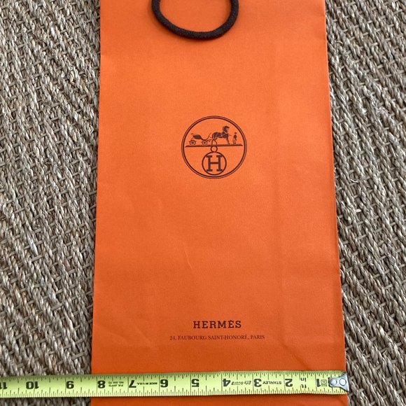 4 SMALL HERMES SHOPPING PAPER GIFT BAGS / GIFT BAG  FOR TIE or SCARF 🛍 - Picture 4 of 5